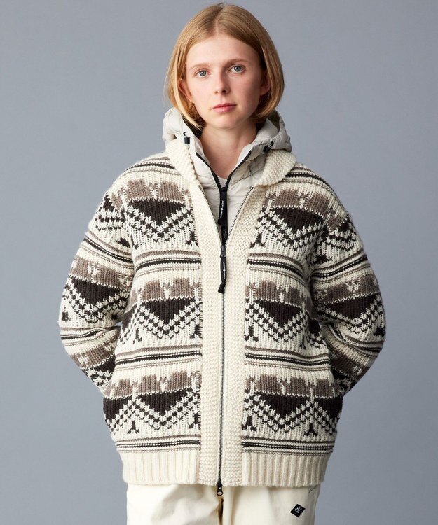JOSEPH ABBOUD MOUNTAIN 【ペルー素材使用】ハイランドウール カウチン ジップ ニット ベージュ系7