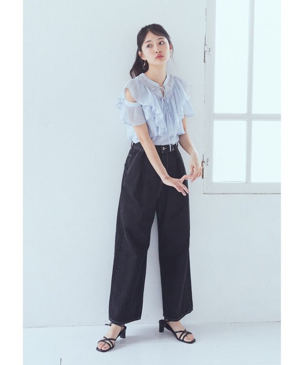 earth music&ecology ２ＷＡＹフリルブラウス Sax