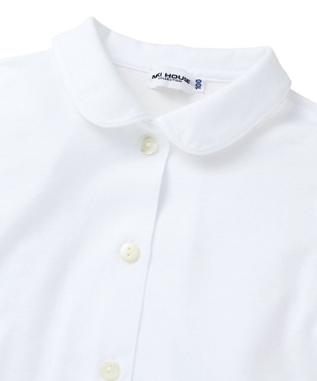 MIKI HOUSE HOT BISCUITS 【ミキハウス】【90-130cm】 天竺素材の半袖ブラウス 白