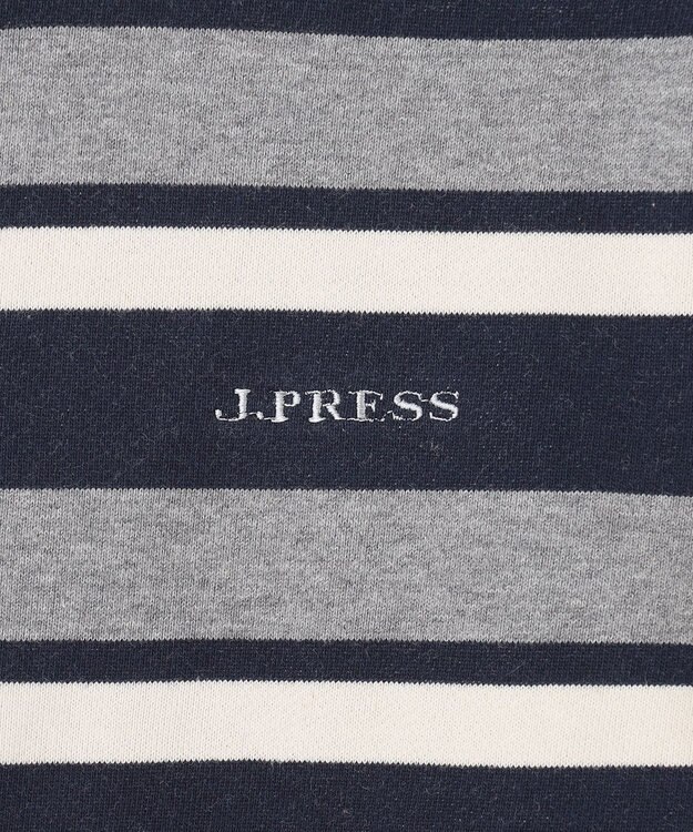 J.PRESS KIDS 【140-170cm】ハーフジップ ボーダー トレーナー グレー系1