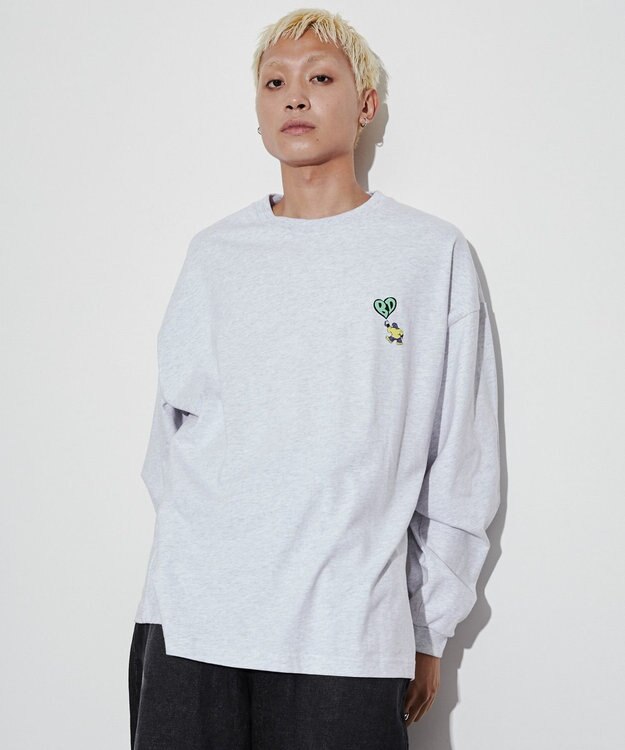 WEGO 【ユニセックス着用ITEM】別注ベンデイビスプランプロゴT（LS） ライトグレー