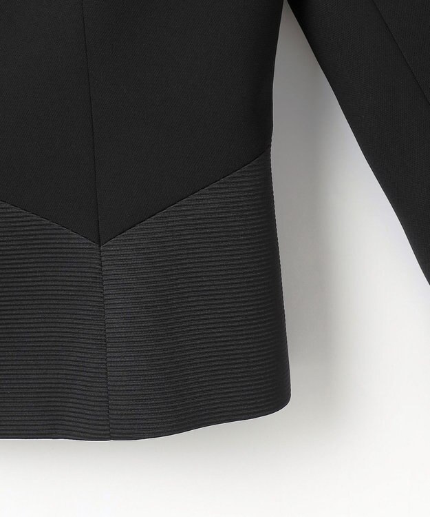 自由区 FORMAL 【ストレッチ/前開きワンピース】平二重 ジャケット+ワンピース ブラック系