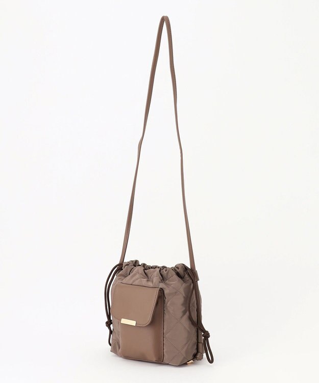 ANY キルティングドロストショルダーバッグ チャコールグレー