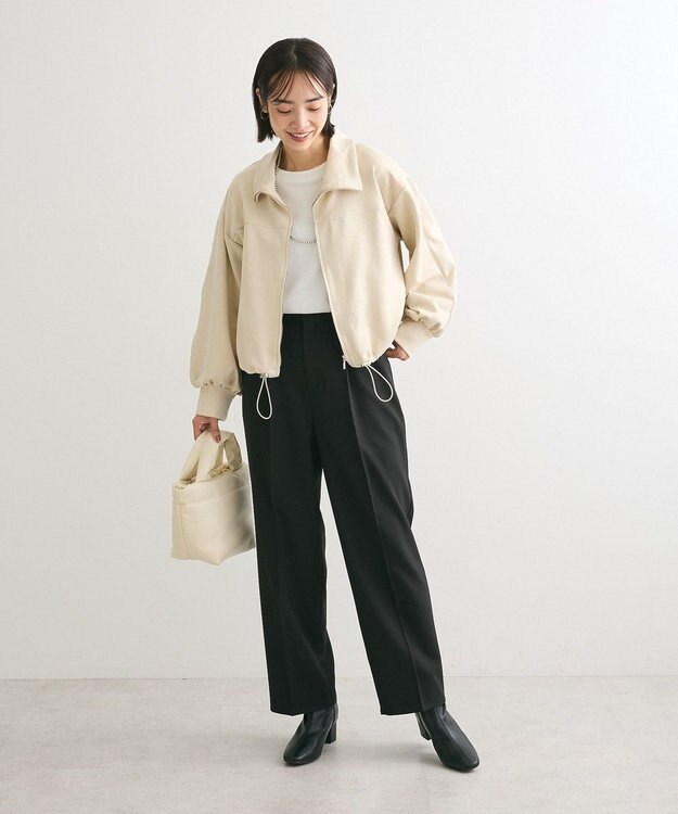 Green Parks スウェード調トラックジャケット Ivory