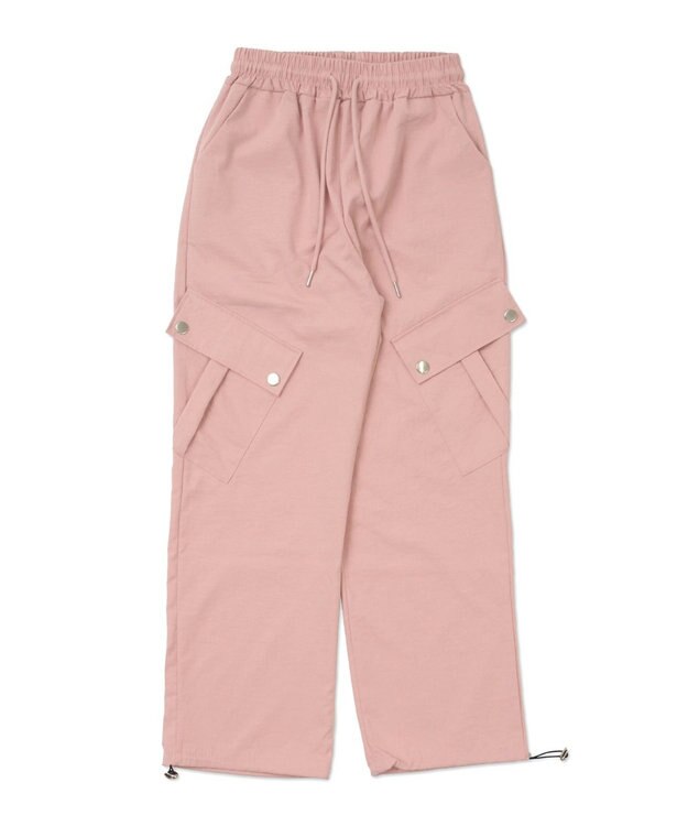 WEGO 【ウエストゴム】ビッグポケットカーゴパンツ ピンク