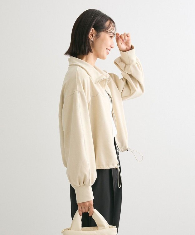 Green Parks スウェード調トラックジャケット Ivory