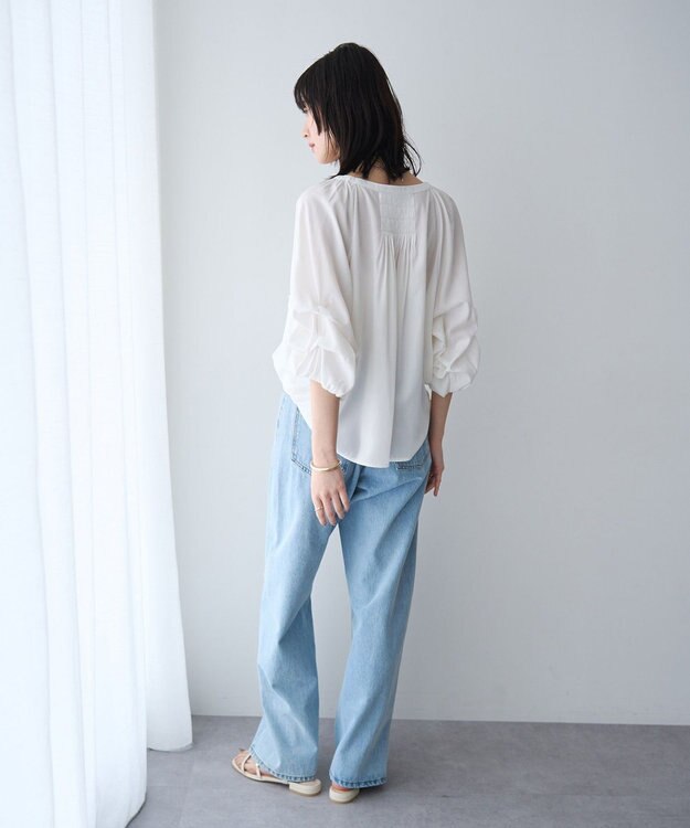 YECCA VECCA ホイップスリーブブラウス Off White