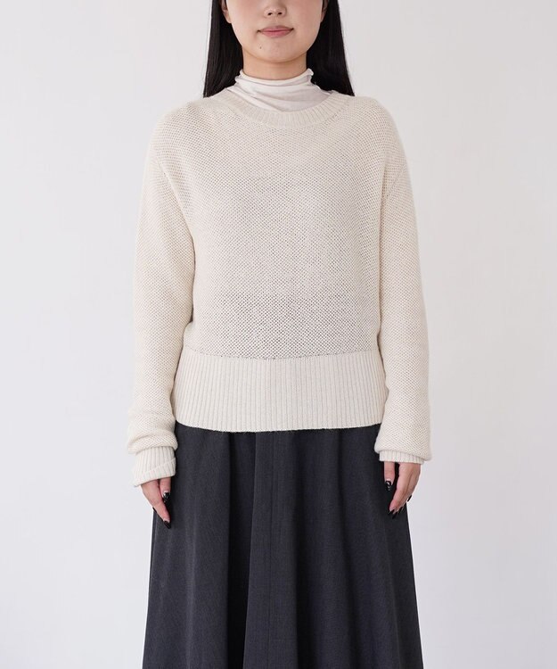 TOQUE 〈大草直子さんアドバイザー〉ベビーアルパカ×シルクハニカムニットトップス オフ