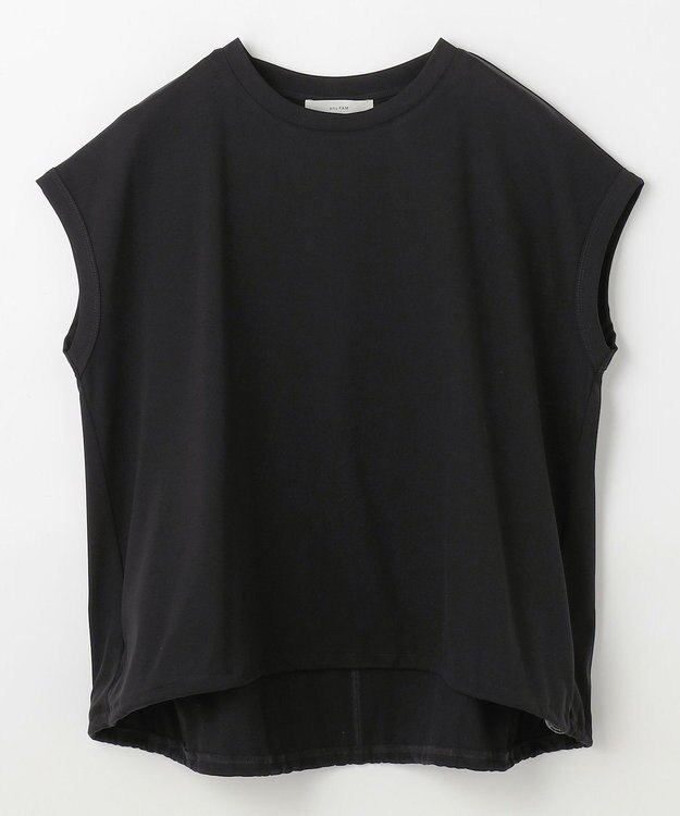 ANY L 【洗濯機可/UVケア】シルケットスムースドロストＴシャツ ブラック