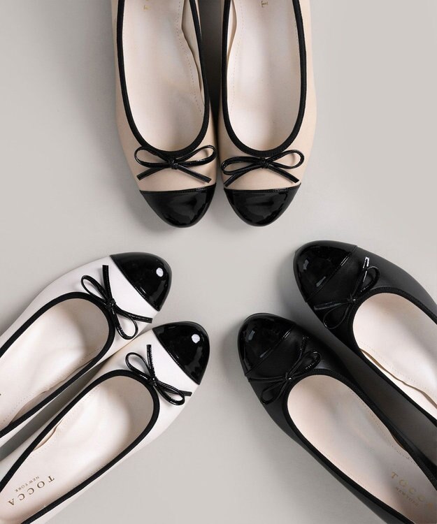 TOCCA 【大人百花掲載・晴雨兼用・抗菌防臭・防水】RIBBON BALLET RAINPUMPS バレエ レインパンプス ベージュ系