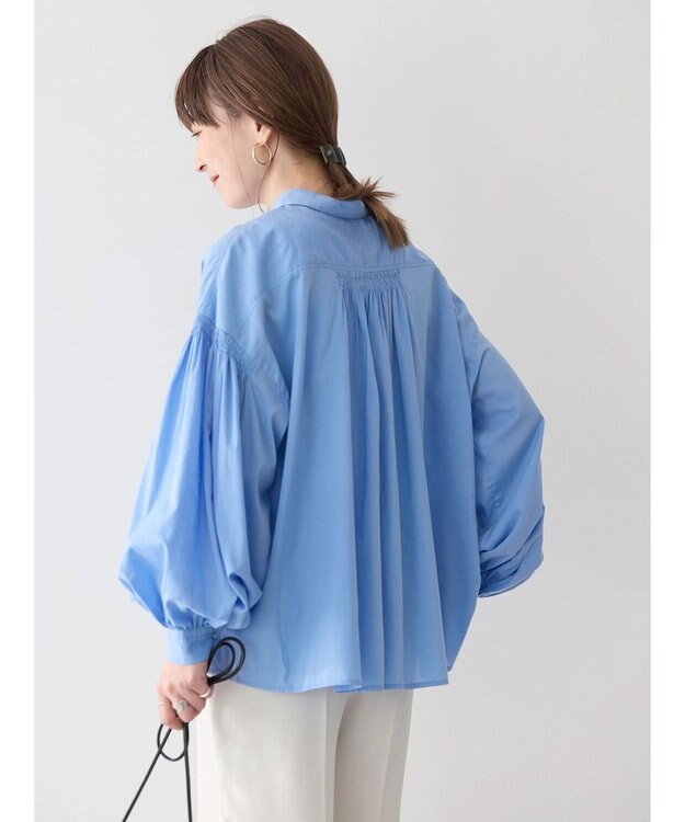 AMERICAN HOLIC ＵＶカット／接触冷感ギャザースリーブブラウス　 Sax