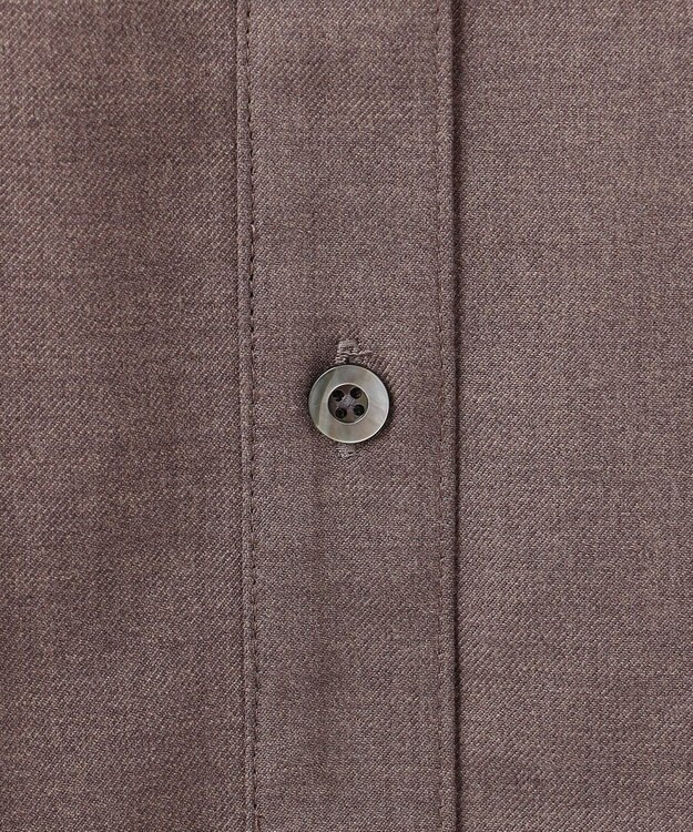 J.PRESS LADIES L 【洗える】T/Rウォッシャブルギャバ バンドカラー ワンピース モカ系