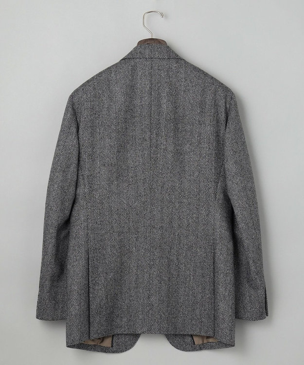 GOTAIRIKU 新色追加【一部ストレッチ】カシミヤブレンド 定番ツイードジャケット(25年モデル) グレー×ヘリンボーン