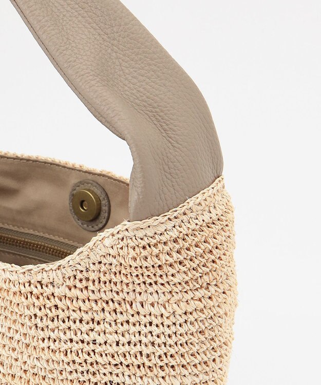 23区 VIOLAd'ORO SANDRO アバカ レザーハンドルバッグ ベージュ系1