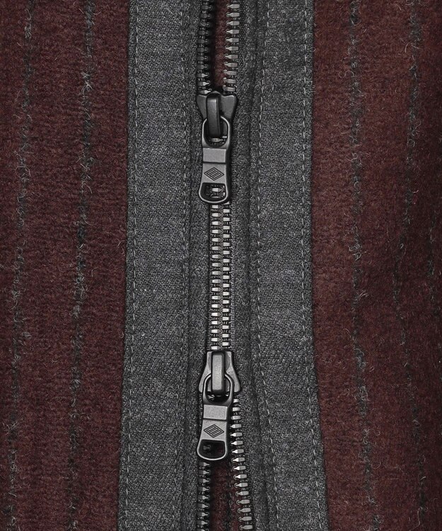 JOSEPH ABBOUD 【イタリア素材/軽量/ストレッチ】ワイドチョークストライプ  ブルゾン ダークブラウン系2