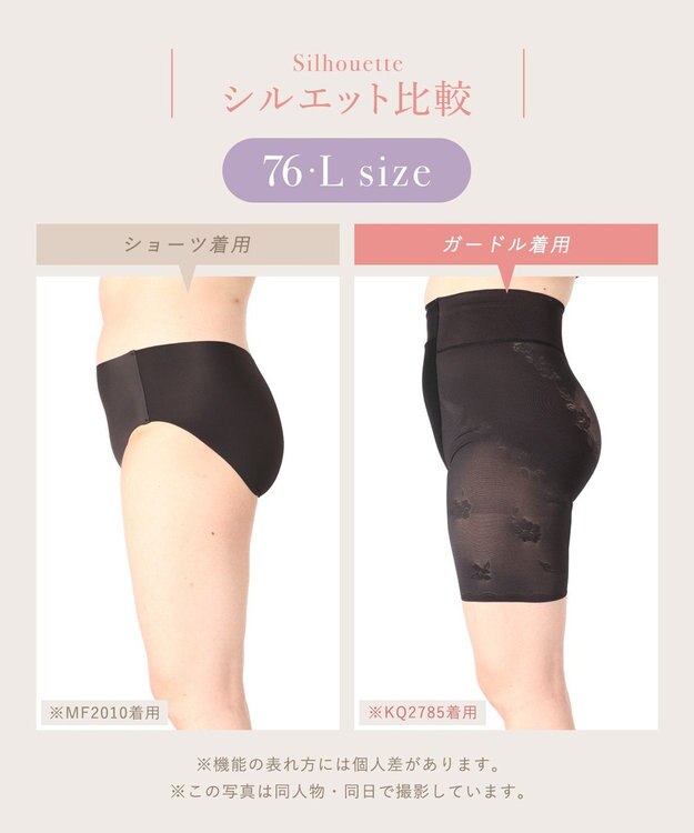 Wing ガードル 【ハミデンヌ】 ウエストのハミ肉すっきりカバー ロング丈 KQ2785 ウイング／ワコール ブラック