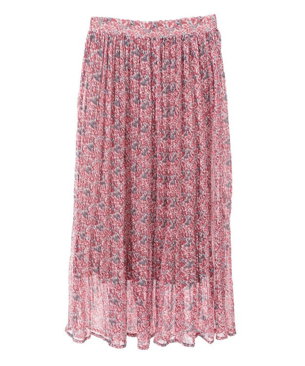 Green Parks マジョリカプリーツ柄スカート Red