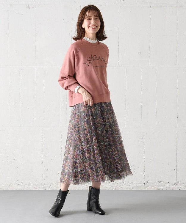 ANY 【洗濯機可】裏毛ロゴスウェット ピンク