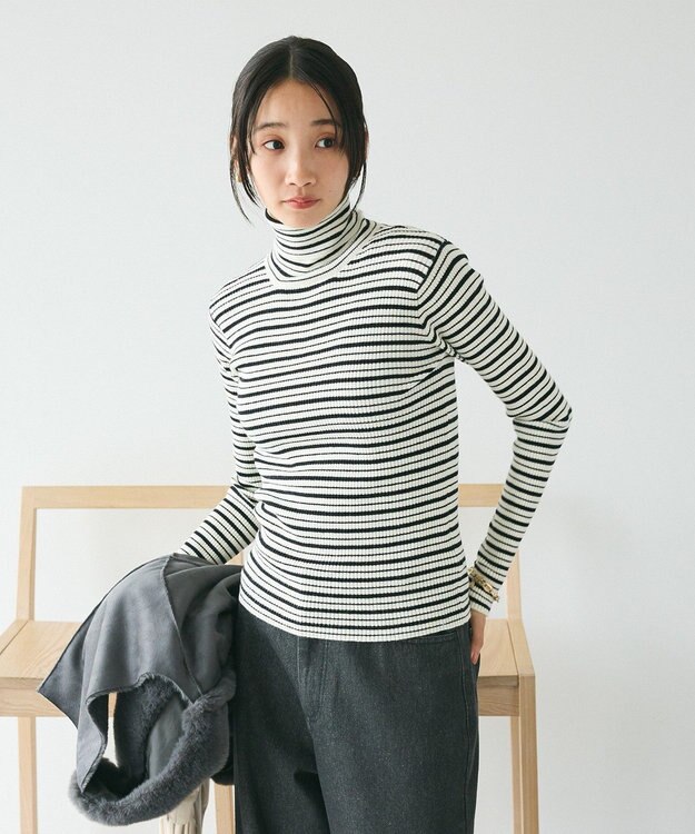 CRAFT STANDARD BOUTIQUE 洗える/とてもちリブタートルネックニットプルオーバー/24AW Black
