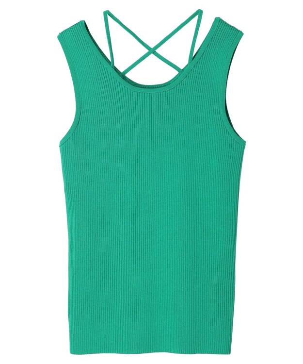 earth music&ecology レイヤリングニットタンクトップ Green