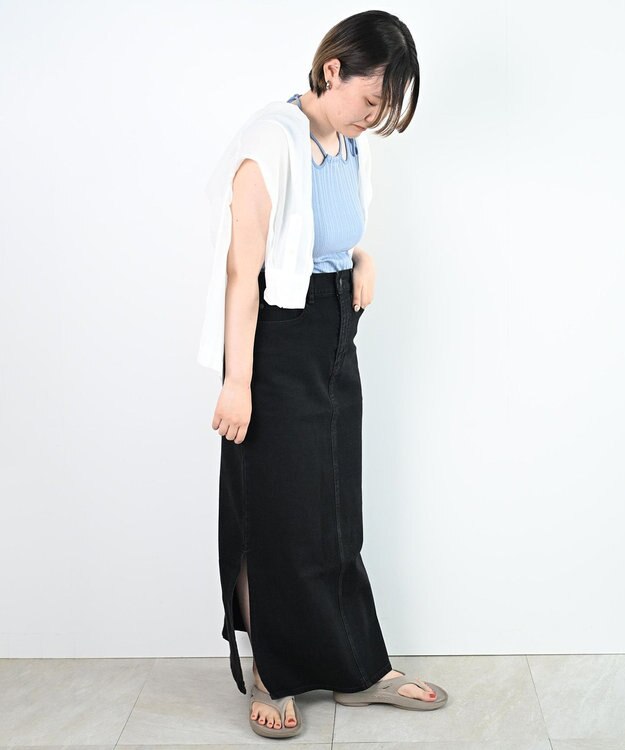 woadblue ＜坪田あさみさんコラボ＞LINE ラインスカート ブラック BLACK