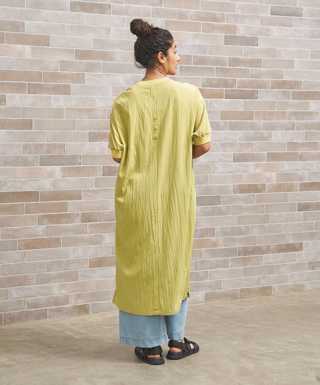 J.PRESS YORK STREET 【WOMEN】ワッシャーニットコンビ ワンピース イエロー系