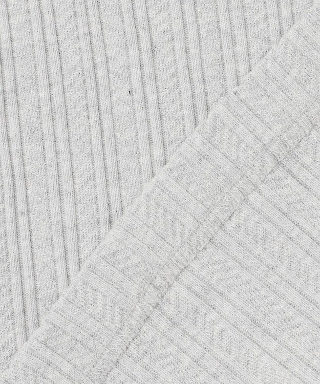 JOSEPH ABBOUD 【キングサイズ・ビジカジ】ストライプリンクス VネックＴシャツ ライトグレー系