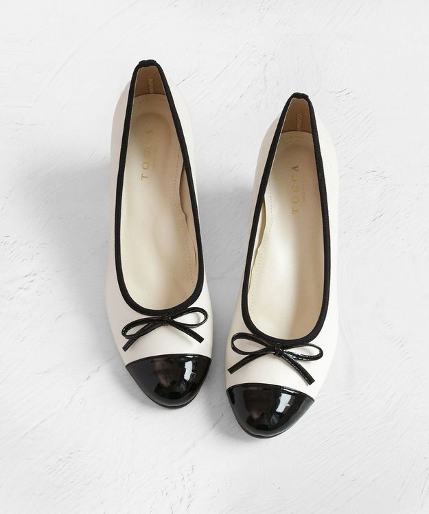 TOCCA 【大人百花掲載・晴雨兼用・抗菌防臭・防水】RIBBON BALLET RAINPUMPS バレエ レインパンプス アイボリー系