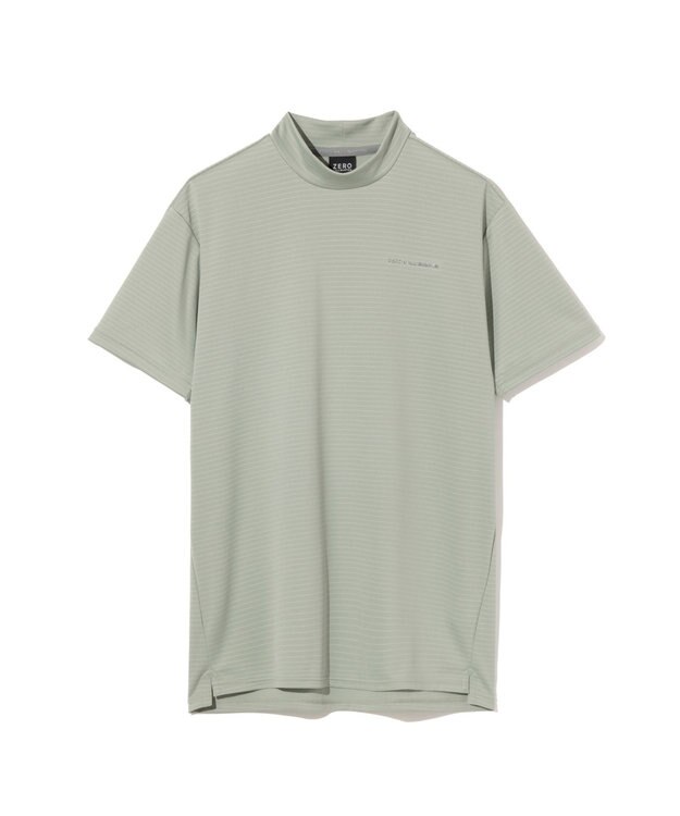 ZERO HALLIBURTON ボーダーモックネックTシャツ ZHG-M6S5b 85190 ライトグリーン