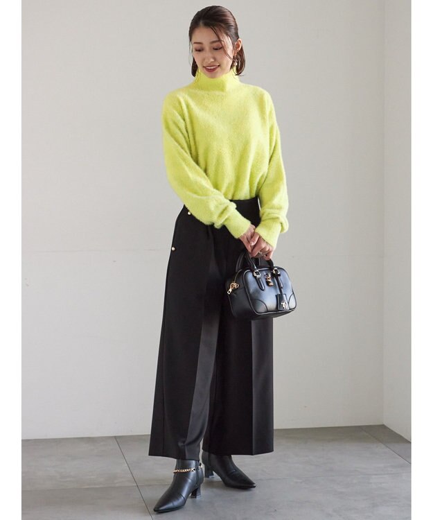 Te chichi 【宮本茉由着用】ハイネックフェザーニット イエロー