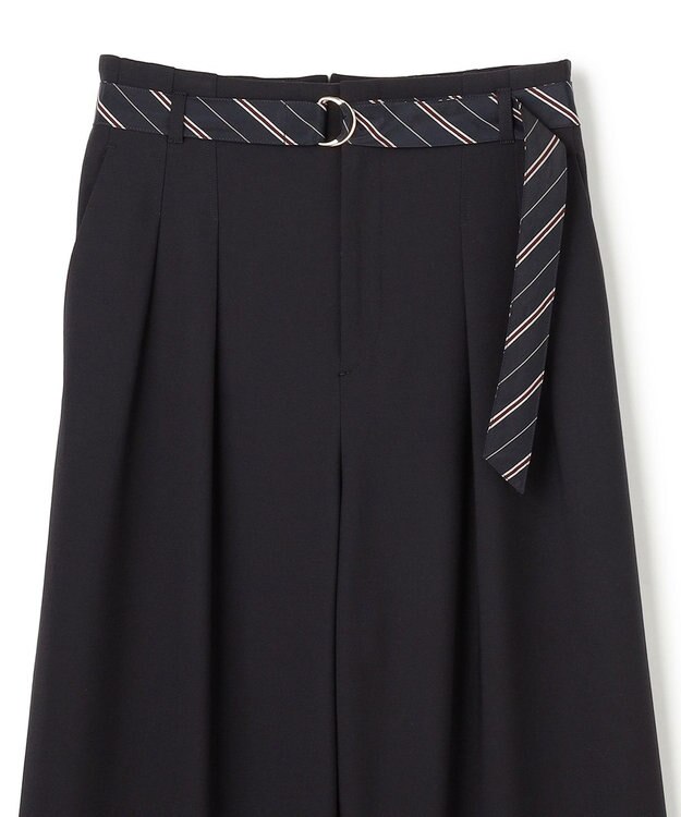 BEIGE， ZEPHYR / ベルト付き 2タックワイドパンツ Navy