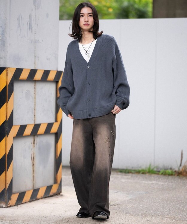 WEGO 【ユニセックス着用ITEM/MLサイズ展開】クロップドカーディガン ブルーその他