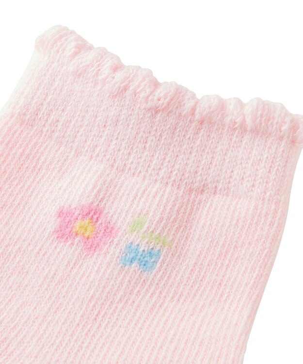 MIKI HOUSE HOT BISCUITS 【7-8cm】 ワンポイント ベビーソックス ピンク