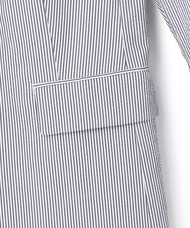 BEIGE， 【洗える・WEB限定】NEMESIA / ソフトサッカーノーカラージャケット Navy St.