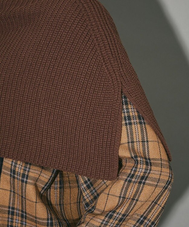 Green Parks フードマフラー＋ケープニット Dark Brown