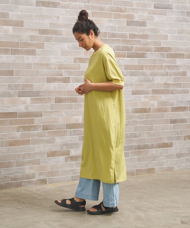 J.PRESS YORK STREET 【WOMEN】ワッシャーニットコンビ ワンピース イエロー系