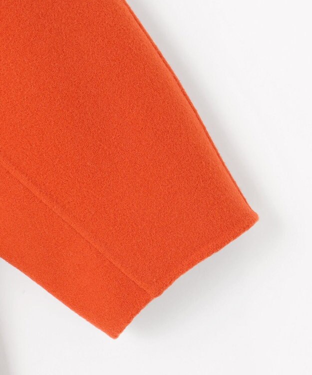 自由区 S 【SHIHOさん着用】ウールリバーノーカラー コート オレンジ