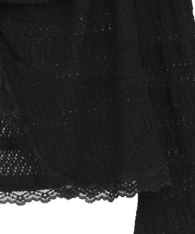 Green Parks シャーリングオフショルプルオーバー Black