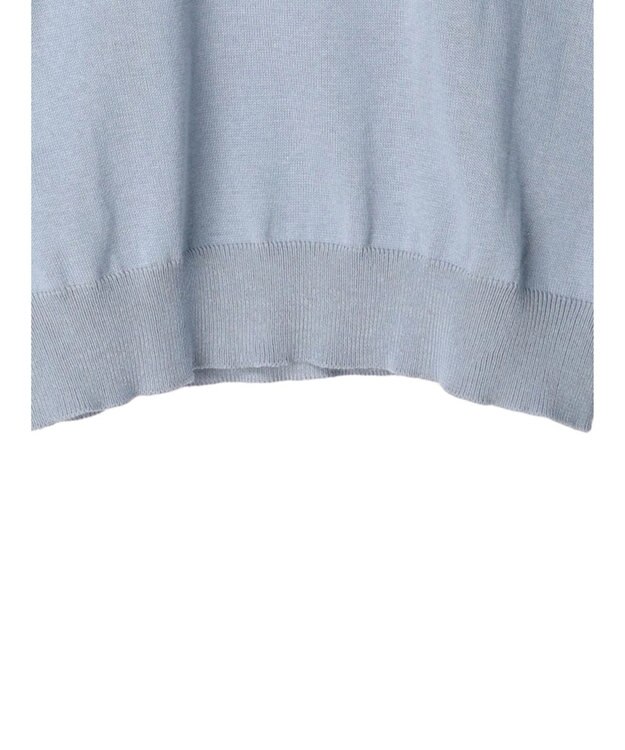 earth music&ecology バックボタンクルーネックニットプルオーバー Sax