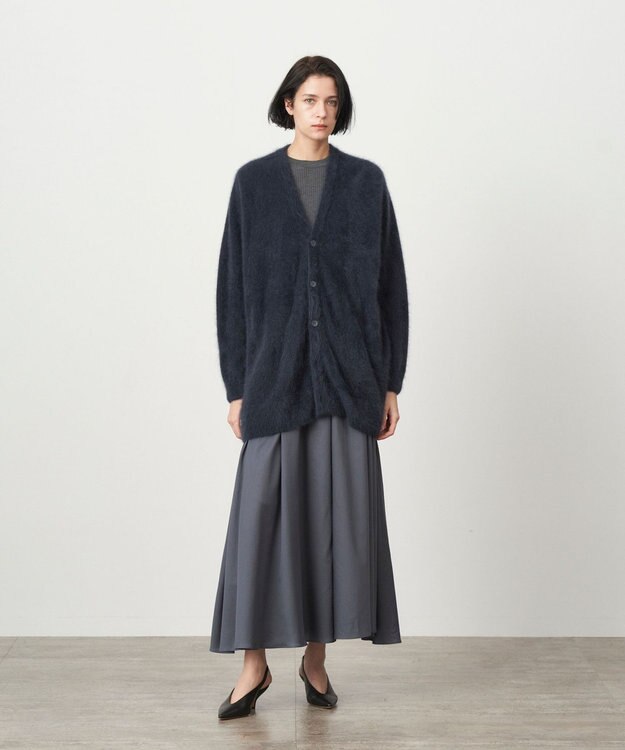 ATON ROYAL FUR CASHMERE | オーバーサイズカーディガン NAVY