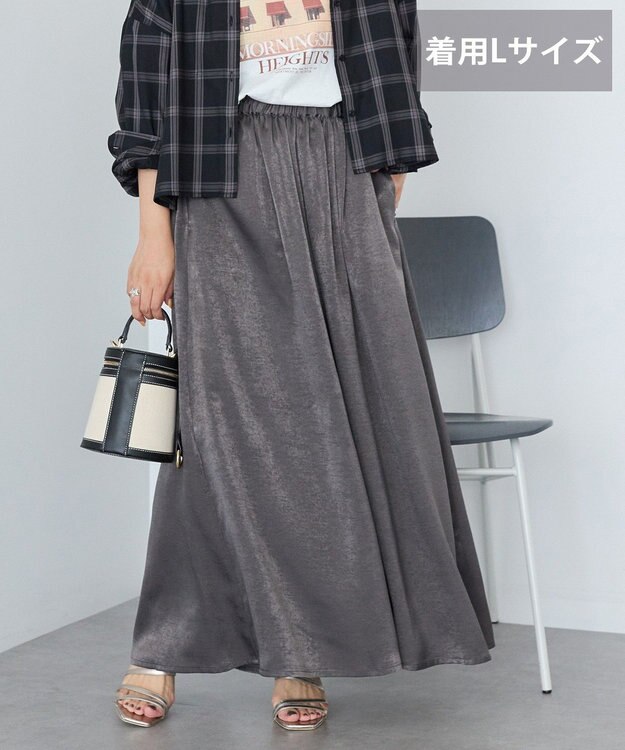 AMERICAN HOLIC 【選べる丈2サイズ】マットサテンスカーチョ Charcoal Gray