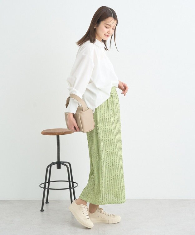 earth music&ecology ベルティカルフリルナロースカート Light Green