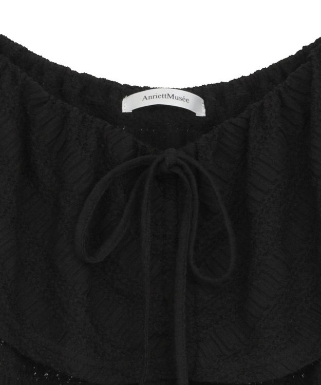 Green Parks シャーリングオフショルプルオーバー Black