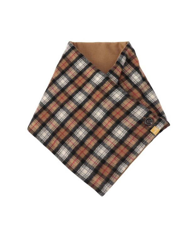 MOONBAT WEB限定【洗える】ミエル (miel) カシミヤ100％ チェックボタン付きマフラー ベージュ