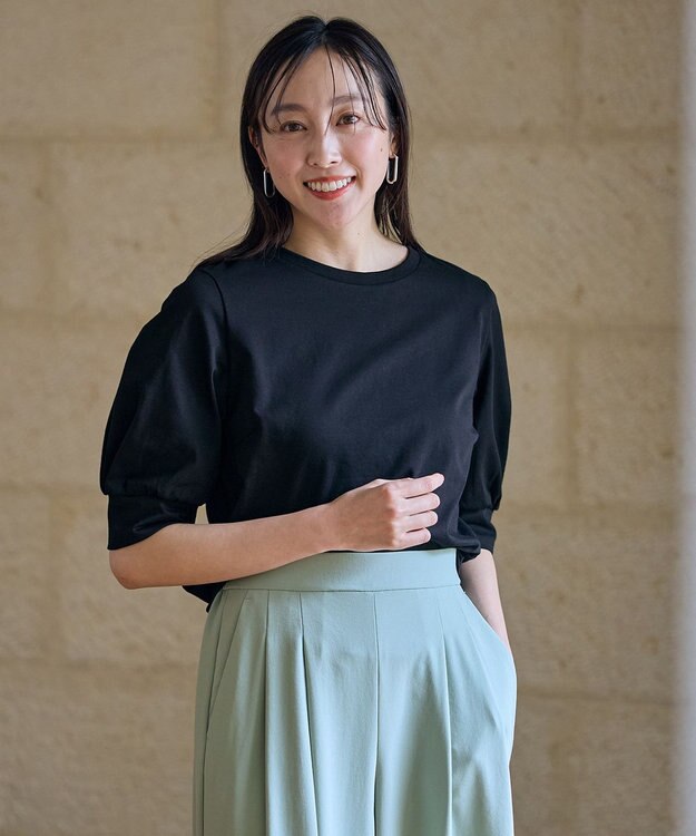 ANY L パフスリーブカットソー ブラック