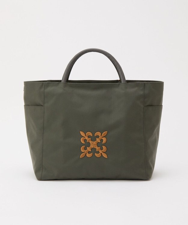 russet 【モノグラム刺繍】コーデュラナイロントートバッグ（CE-1776） Gray
