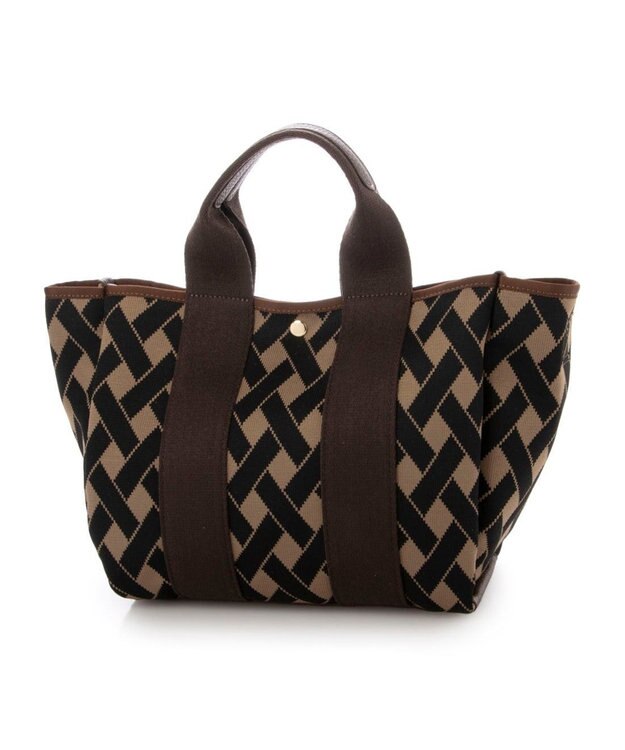 UNBILLION カシュカシュ cachecache / 柄アソートジャガード2wayトートバッグ ブラウンミックス