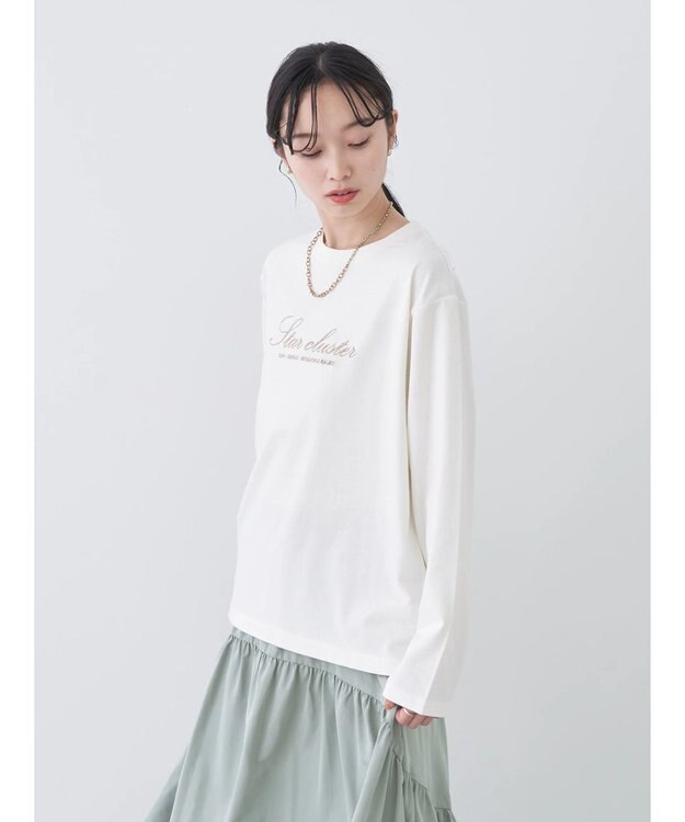 earth music&ecology ｓｔａｒ　ｃｌｕｓｔｅｒ　ロゴロンＴＥＥ Off White