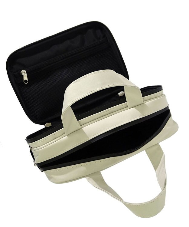 +RING 【プラスリング】傘生地を使用したボストンバッグ  waterproofed mini boston bag WHT Sr.404 白～オフホワイト