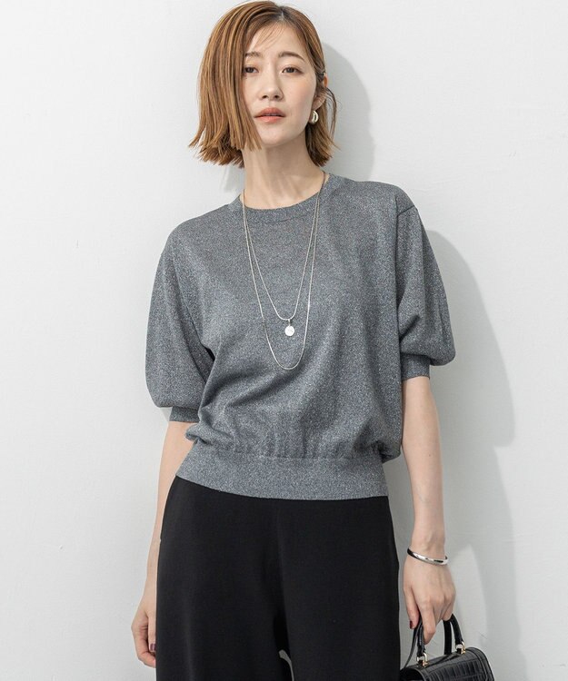 洗える】オータムメタリック ラメ ニットT / 23区